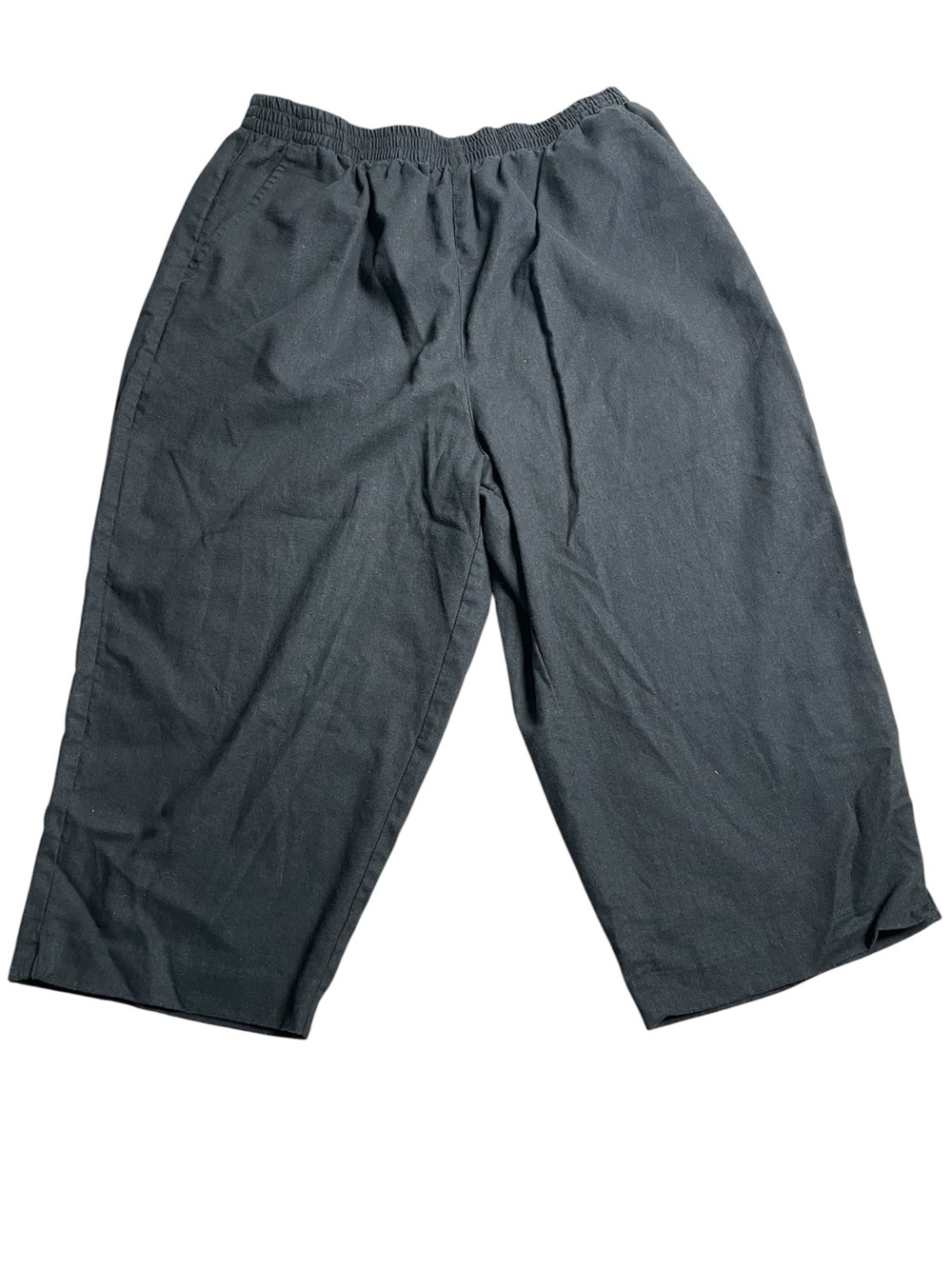 BonWorth Black Elastic-Waist Casual Capri